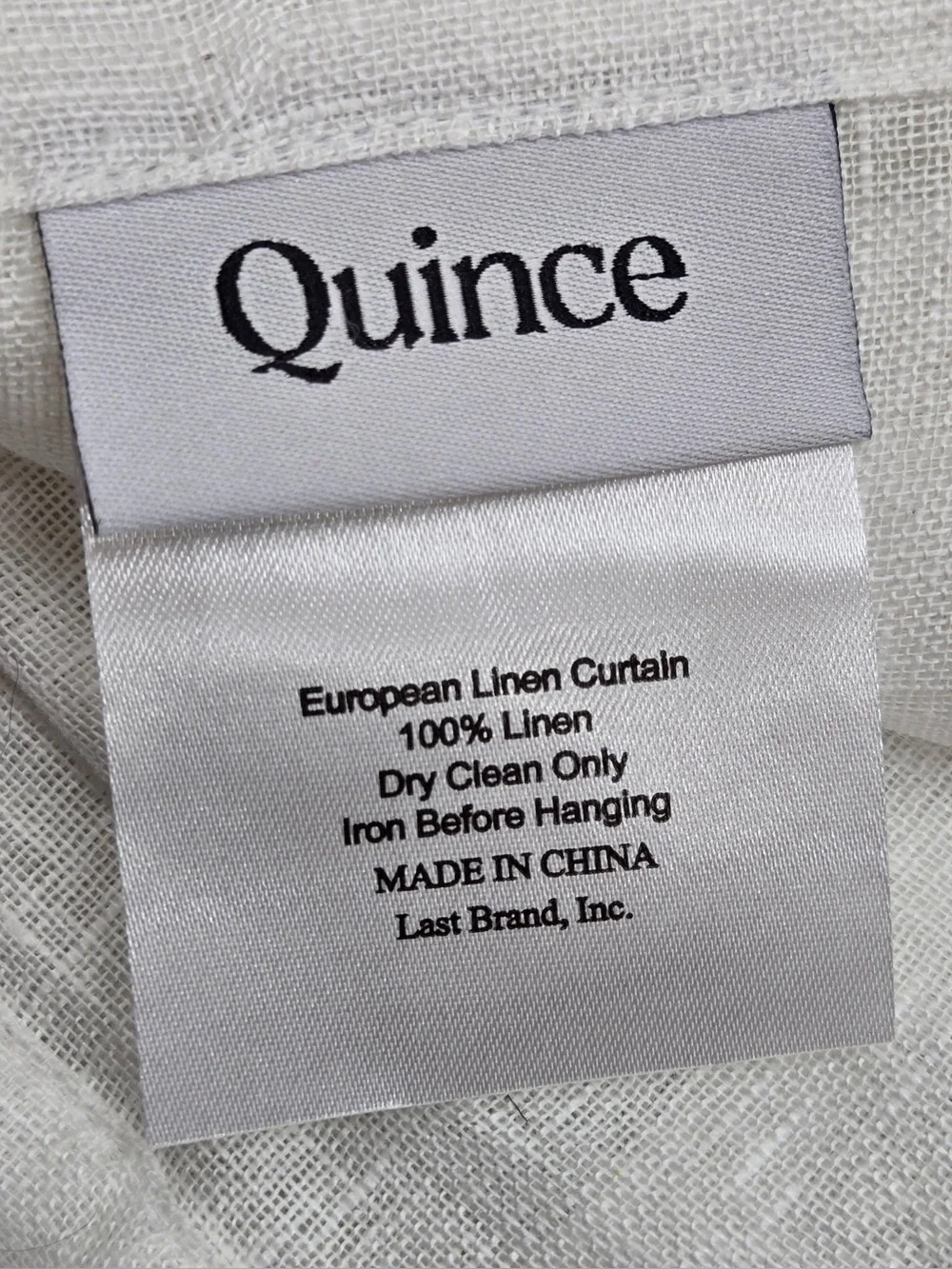 NWT QUINCE Set Of 2 48x84 European Linen Sheer Curtains White 0306